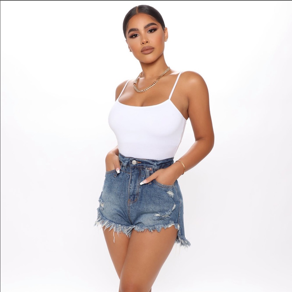 Fashion Nova - Denim PaperBag Shorts